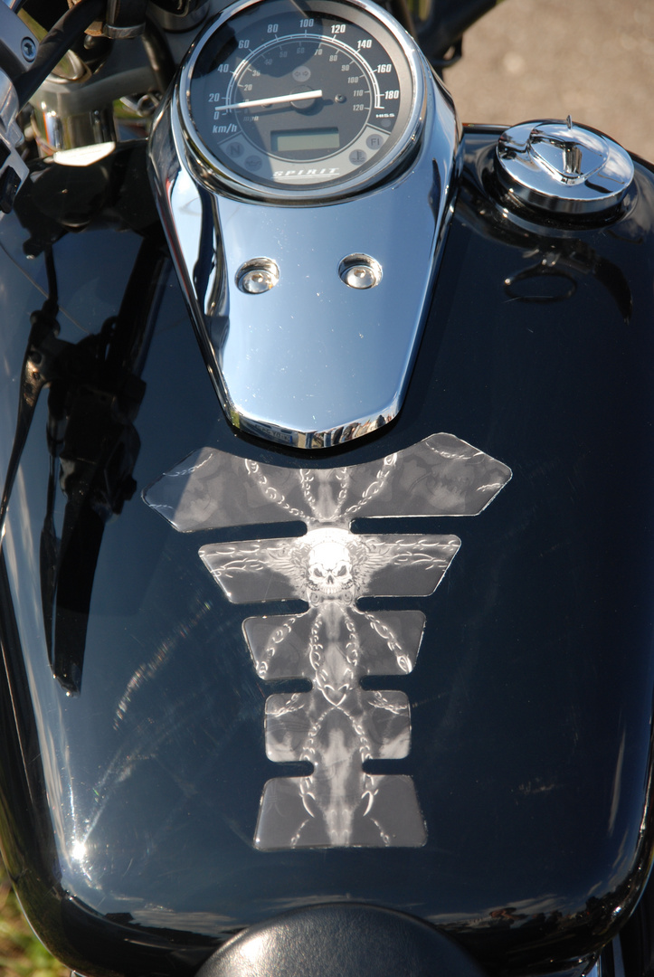 Motorrad Tankdetail