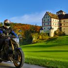 Motorrad und Landschaft