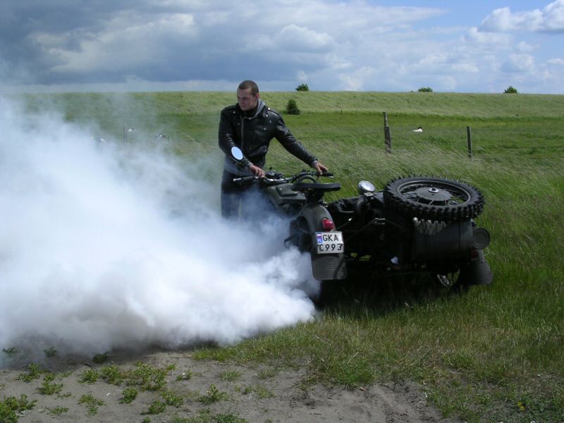 Motorraddemonstration auf polnisch