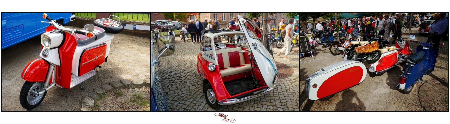 Motorroller Troll - BMW Isetta - Berliner Roller mit  Anhänger Campi zum Spiegeltag