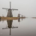 Moulins dans la brume