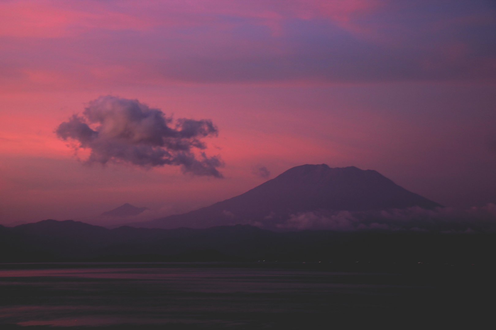 Mount Agung - active volcano in Bali - last eruption november 2017