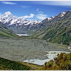 Mount Cook und die Gletscherseen