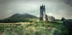 mount errigal with dunlewey old church