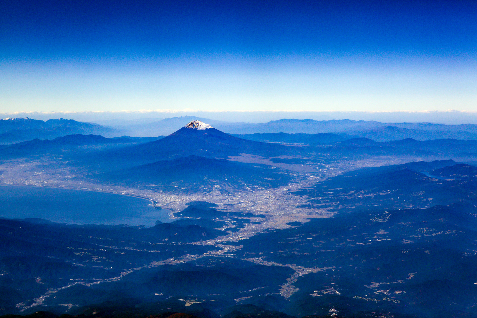 Mount Fuji - Anblick aus dem Flugzeug