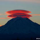 Mount Rainier with 2 UFO's