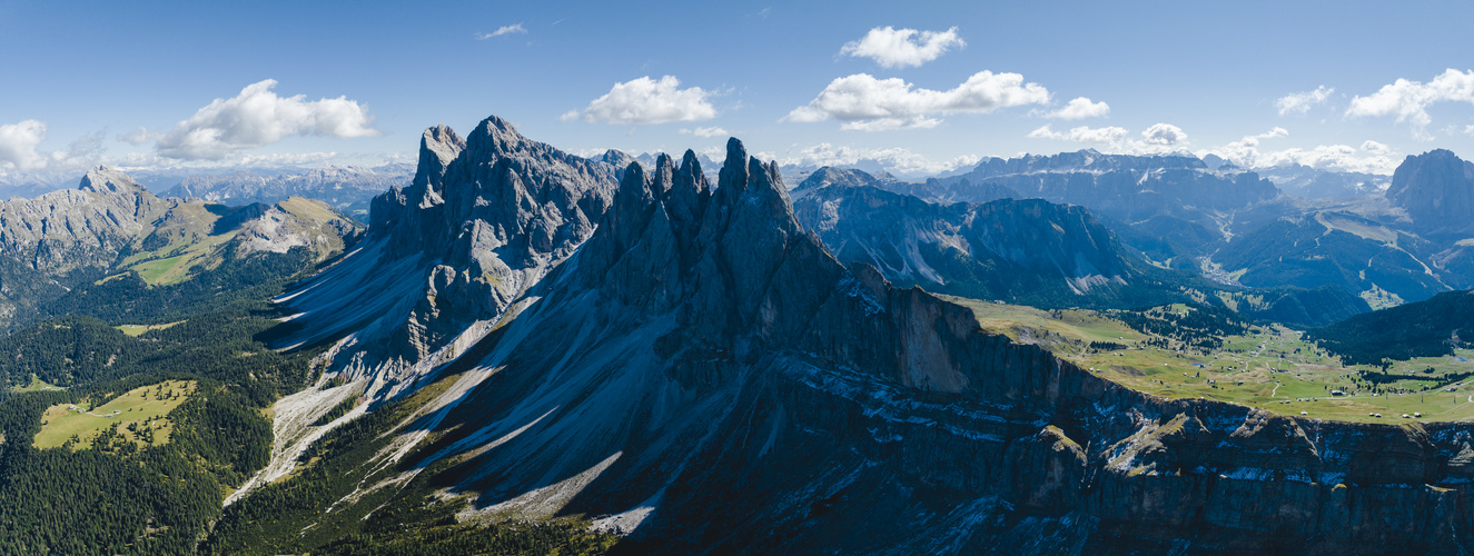 Mount Seceda Aerial Panorama 2500m