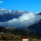 mountain and fog
