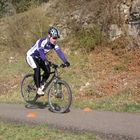 Mountain Biker beim üben auf der Härtsfeldtrasse