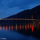 Mountain bridge in the dark / lysefjord bridge in Norway