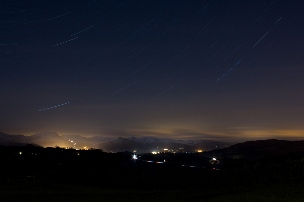 Mountain star trail