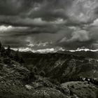 Mountain storm b&w