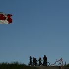 Mountainbiker auf dem olympischen Berg bei Calgary