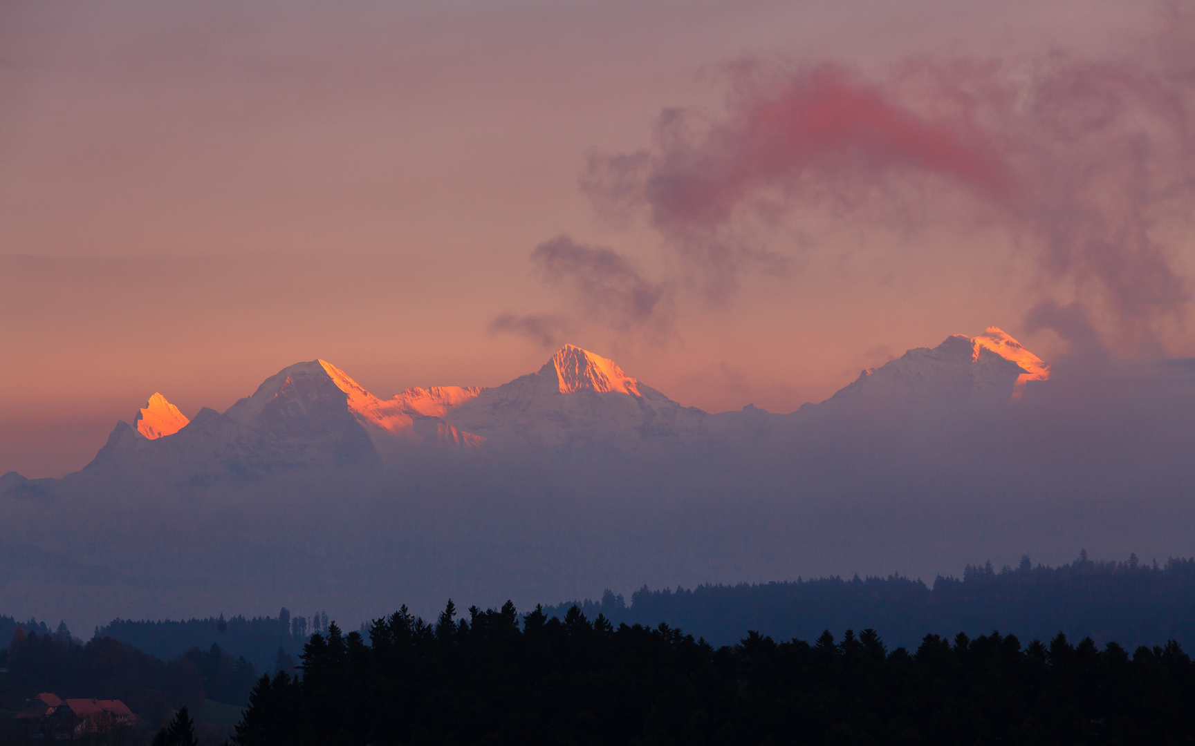 Mountains in Red