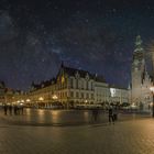 Movement at night on Rynek of Wroc?aw