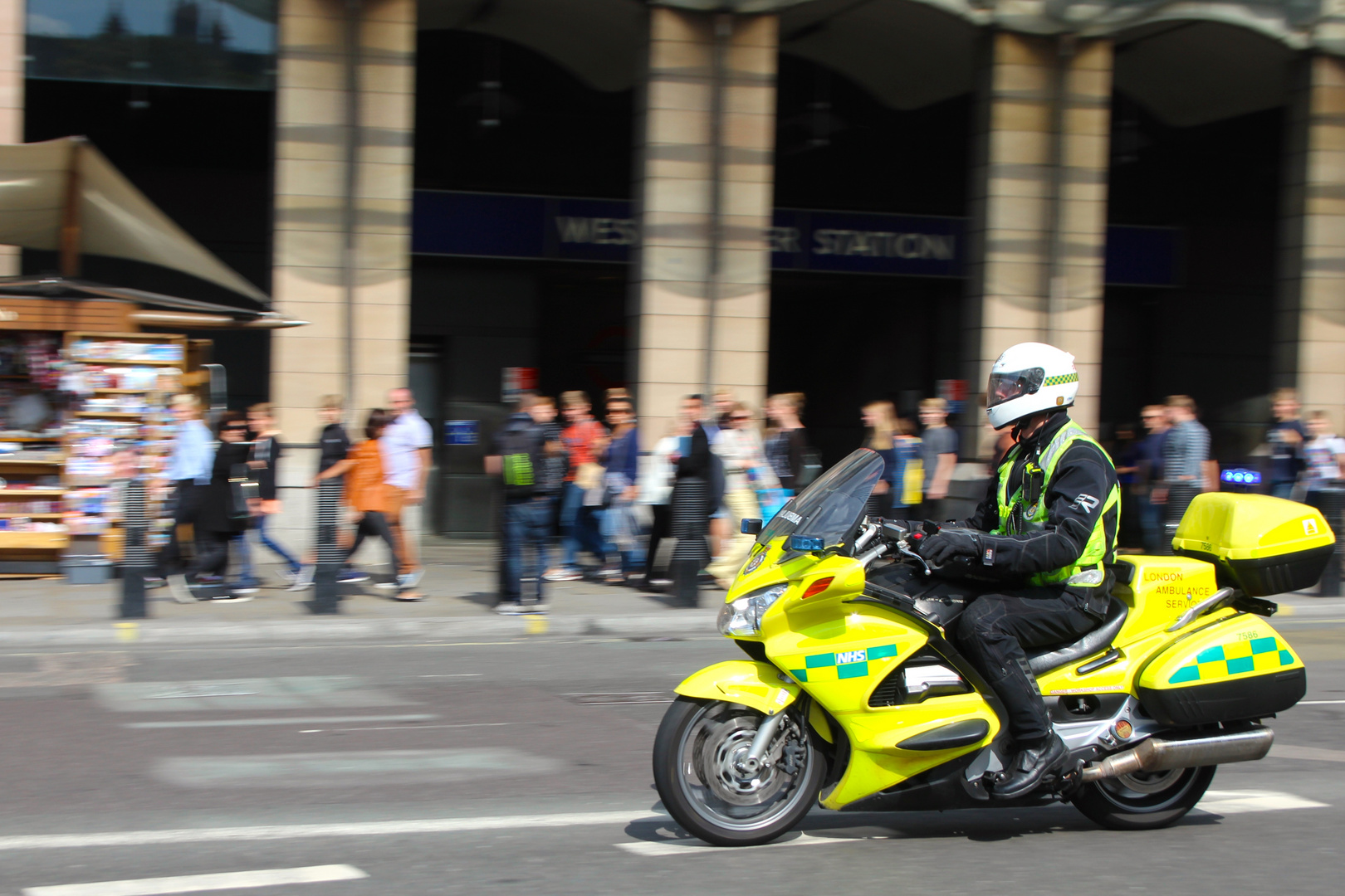 Moving motorcycle London Ambulance Service