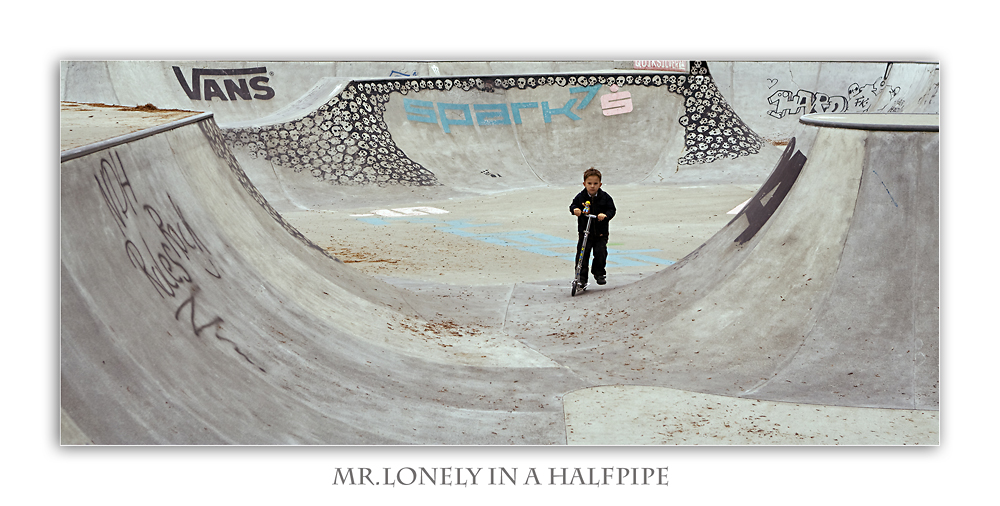 mr lonely in a halfpipe