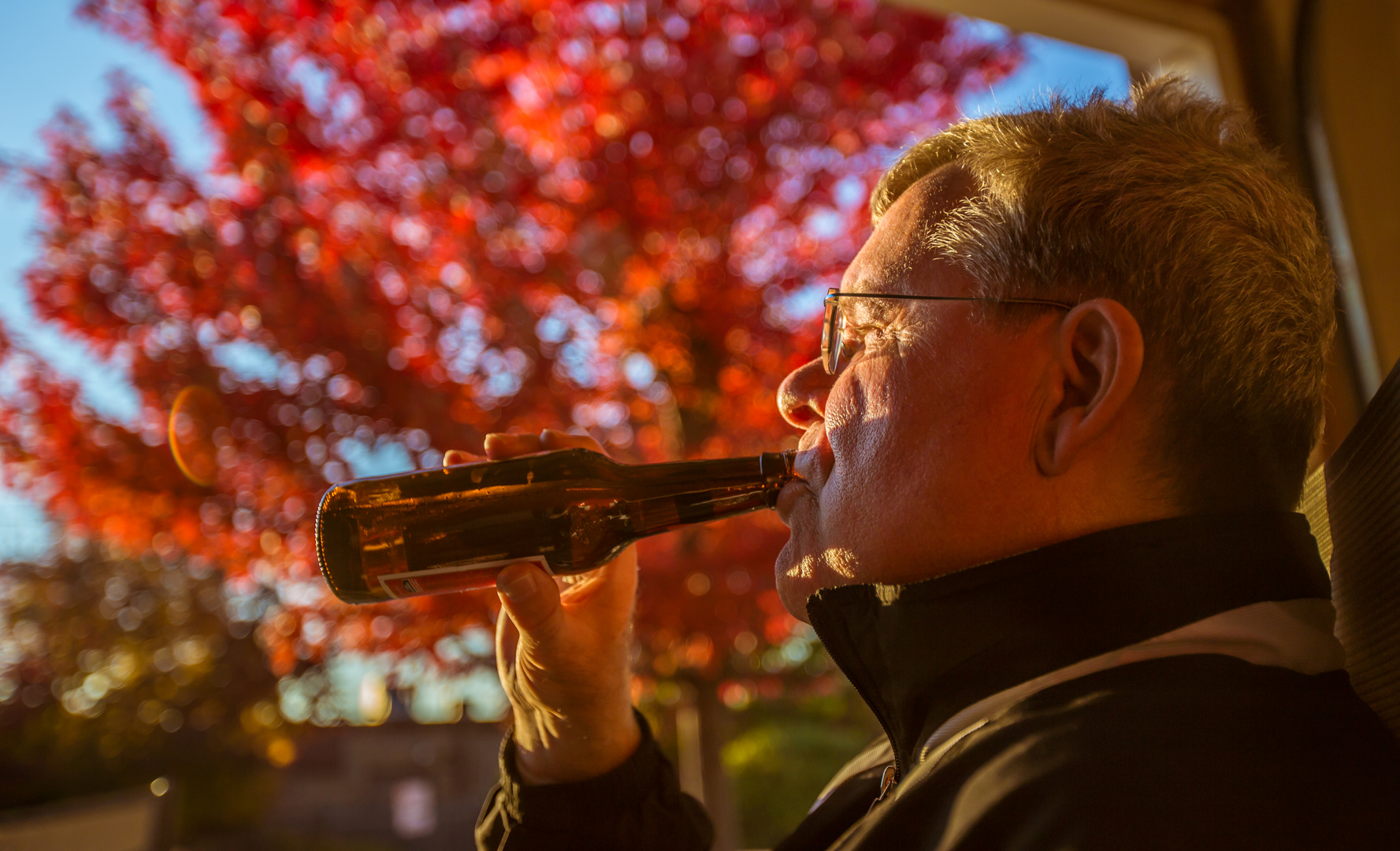 Mr. W enjoys the last sunshine...