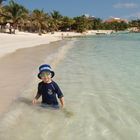 Mr. W on lovely Akumal Bay beach