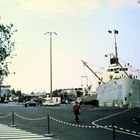 MS AALLOTAR Fähre am Kai von Travemünde 1973