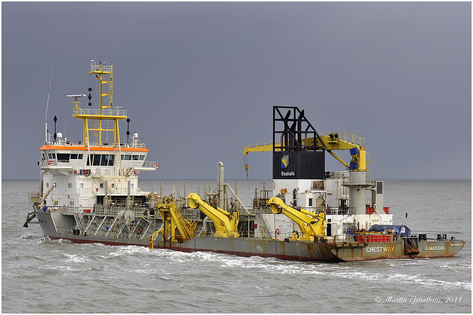 MS "Crestway" auf der Außenweser