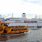 MS Deutschland leaving Hamburg