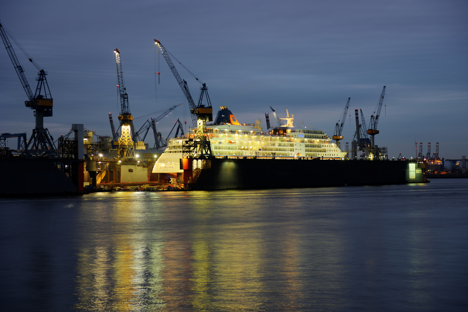 MS Europa in Hamburg during her stay at Blohm+Voss