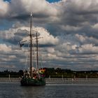 MS Reudnitz auf dem Bernsteinsee bei Bitterfeld