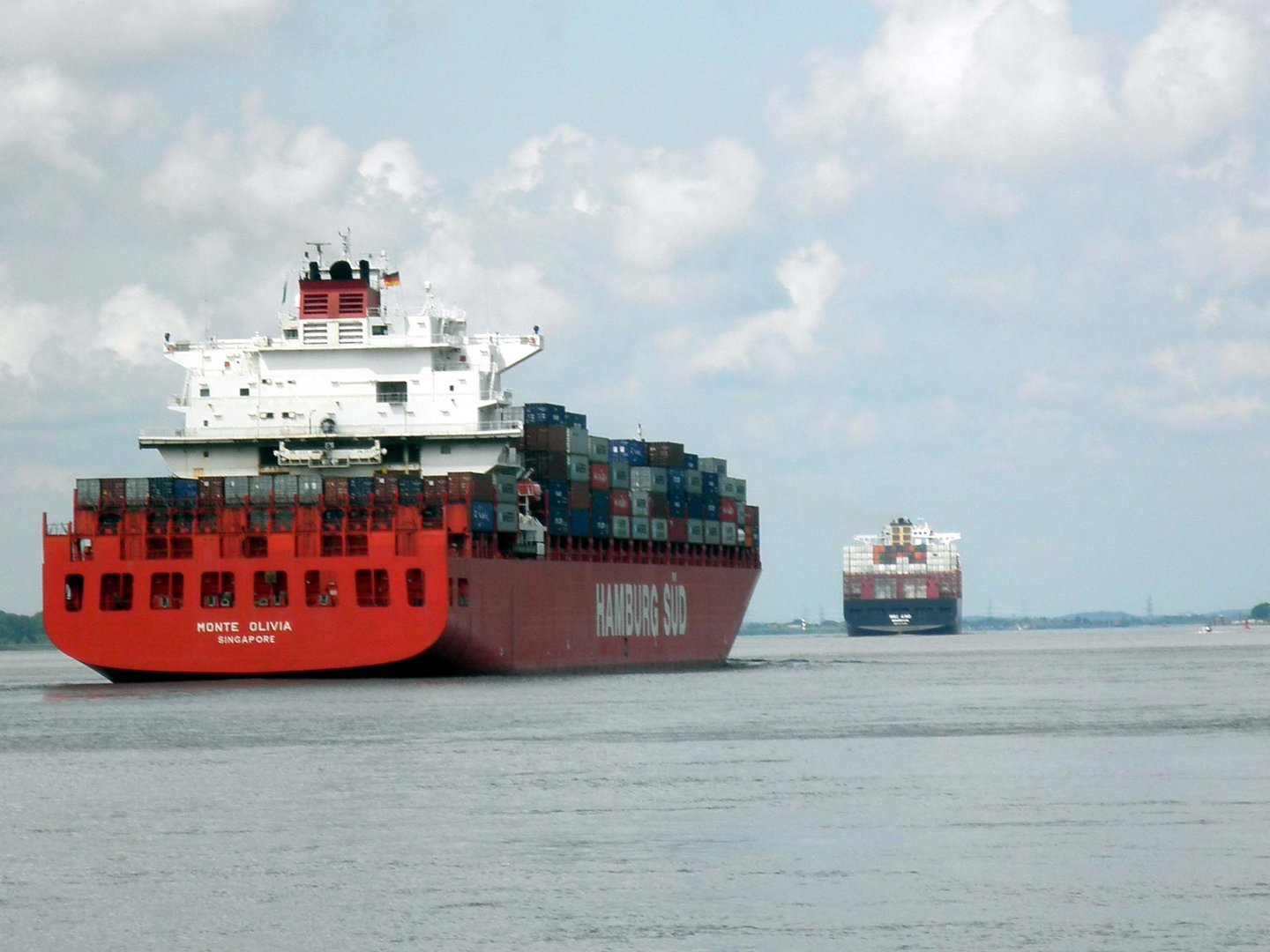 MSC AINO u. Monte Olivia auf der Elbe