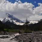 Mt. Rainier wolkenverhangen