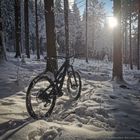 MTB mit Schnee und Sonne