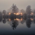 Müggelheim in dichtem Nebel