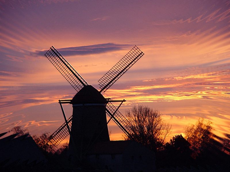 Mühle am Abend