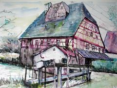 Mühle bei Dormitz - Aquarell