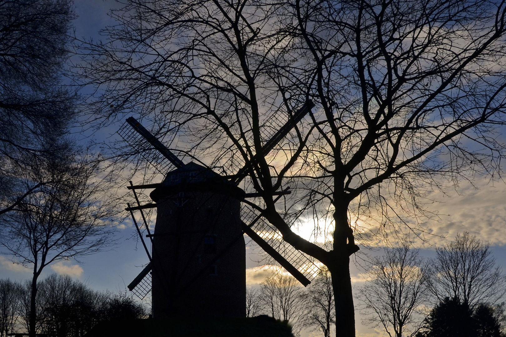 Mühle im Abendlicht