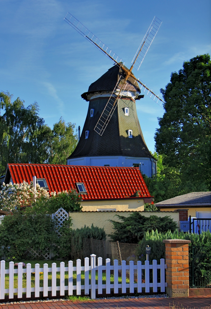 Mühle im Hintergrund