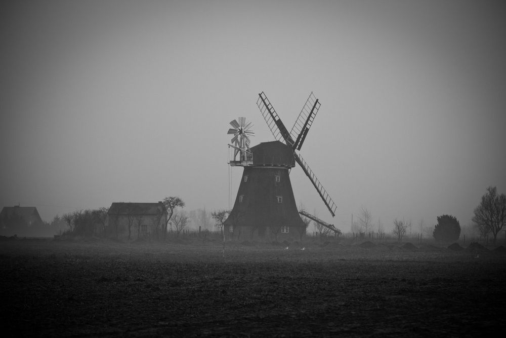 Mühle im Nebel von Jochen Wedding 