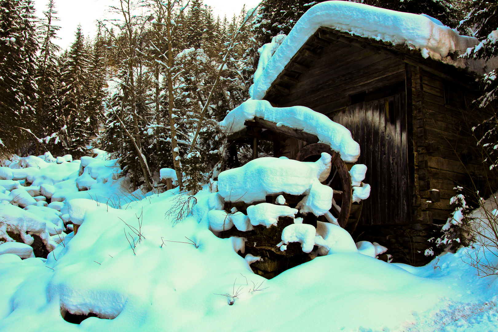 Mühle im Schnee