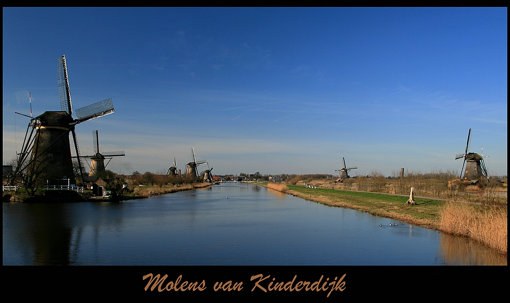 Mühlen bei Kinderdijk in Zuid-Holland - Unesco Weltkulturerbe