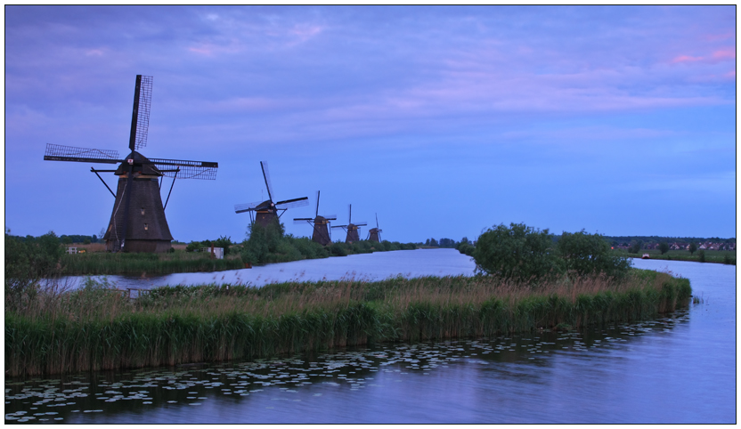 Mühlen von Kinderdijk am Abend 2