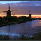 Mühlen von Kinderdijk am Morgen