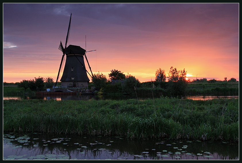 Mühlen von Kinderdijk am Morgen 4