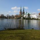 Mühlenteich mit Dom, Lübeck