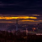 Mühlhausen bei Stuttgart kurz nach dem Sonnenuntergang