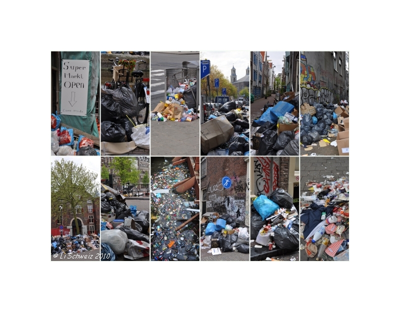 Müllmänner-Streik in Amsterdam...