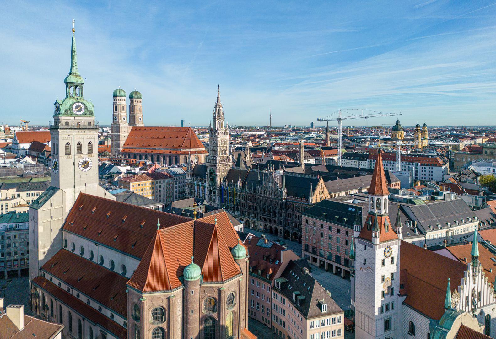 München aus der Luft - Marienplatz