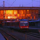 München Hbf in Gold getaucht