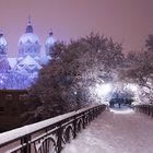 München im Schnee versunken