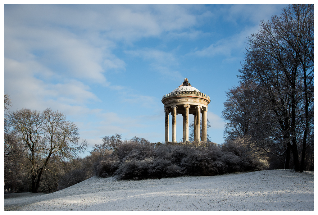 München im Winter - hier der Monopterus im Englischen Garten...