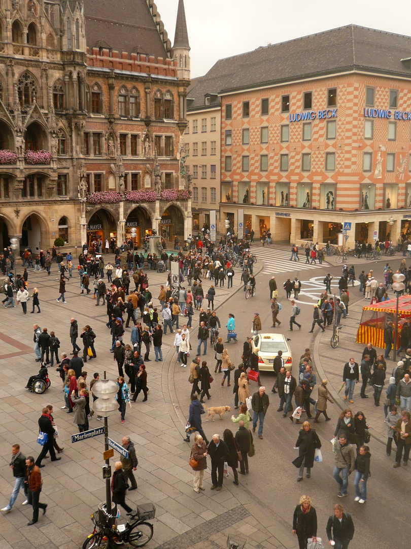 München - Marienplatz - Blick aus Buchhandlung H.